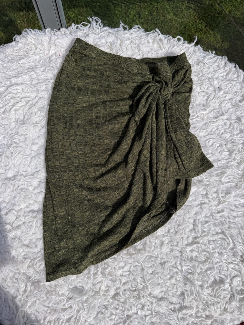 Rue21 Olive Knot Asymmetrical Skirt